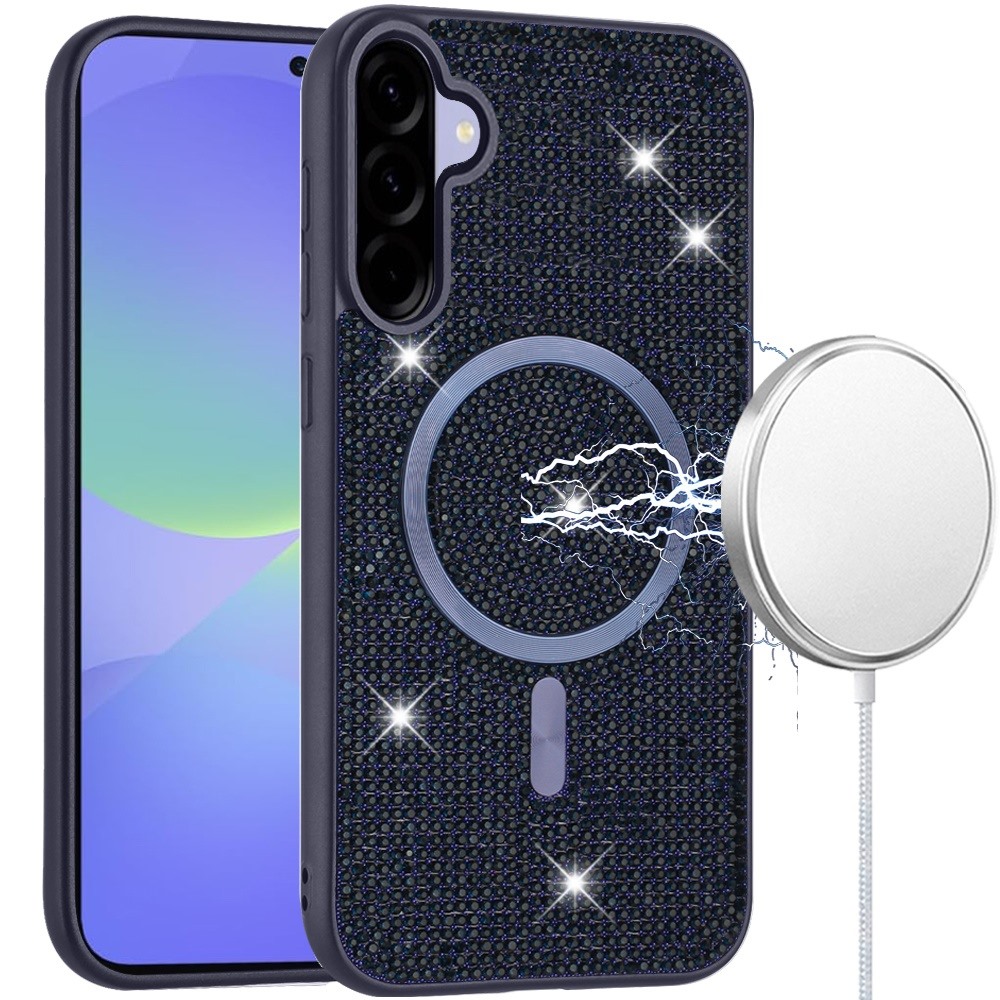 for samsung galaxy a37 diamond [magnetic circle] with cd pattern hybrid blue
