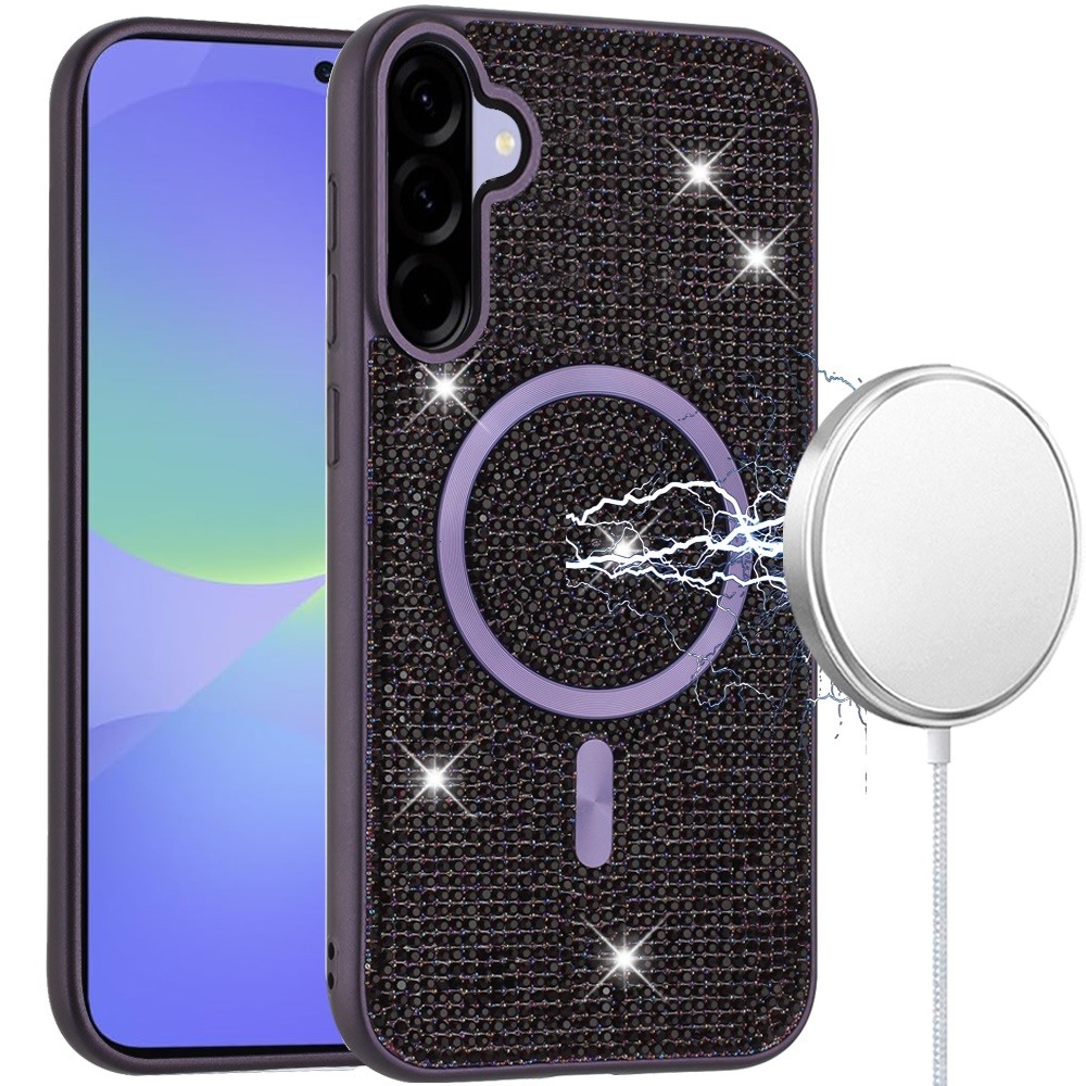for samsung galaxy a37 diamond [magnetic circle] with cd pattern hybrid purple