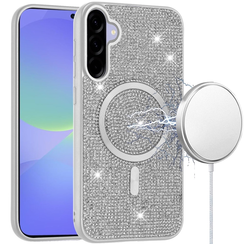 for samsung galaxy a37 diamond [magnetic circle] with cd pattern hybrid white