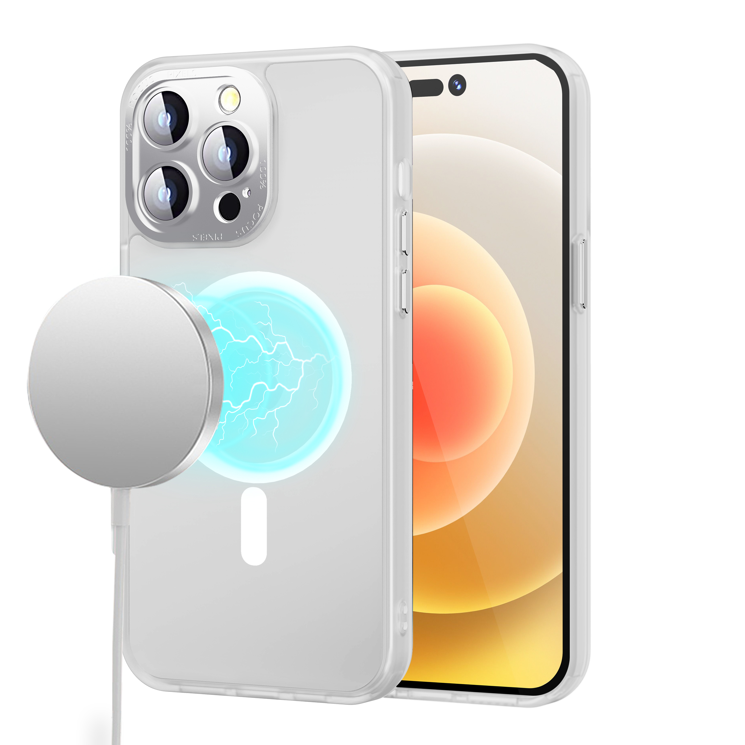 for iphone 15 complete protection hq hybrid with metal tempered camera glass clear