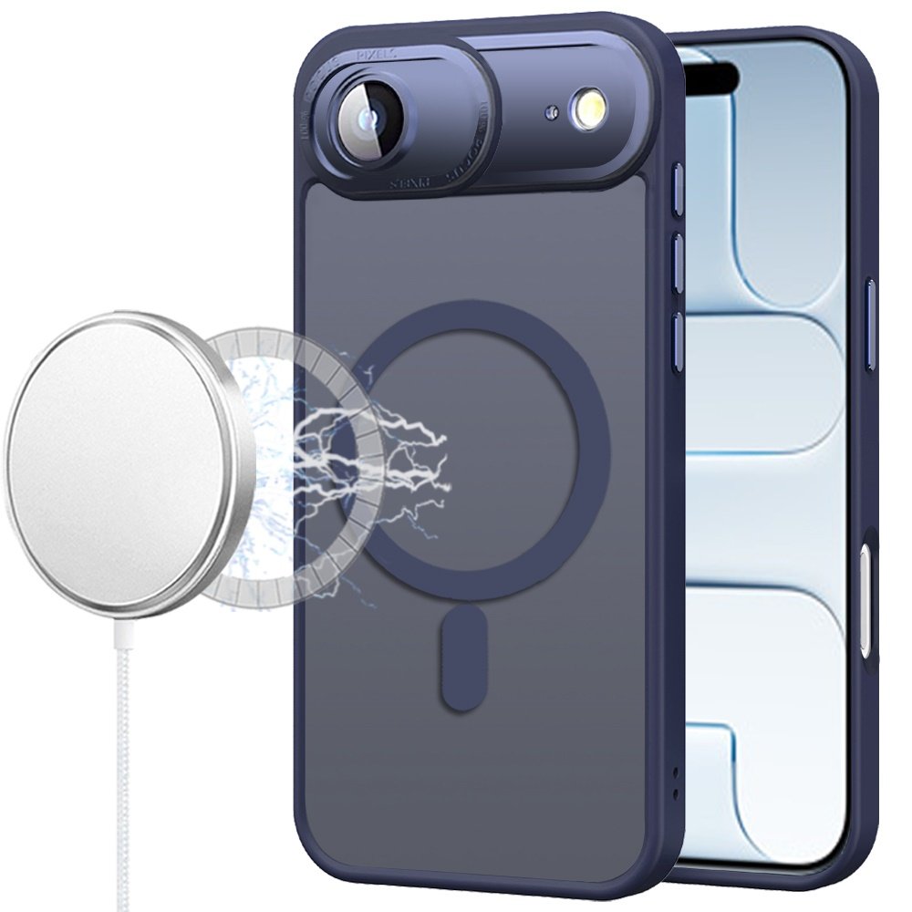for iphone 17 air complete protection hq hybrid with metal tempered camera glass blue