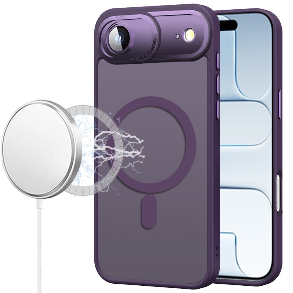 for iphone 17 air complete protection hq hybrid with metal tempered camera glass purple