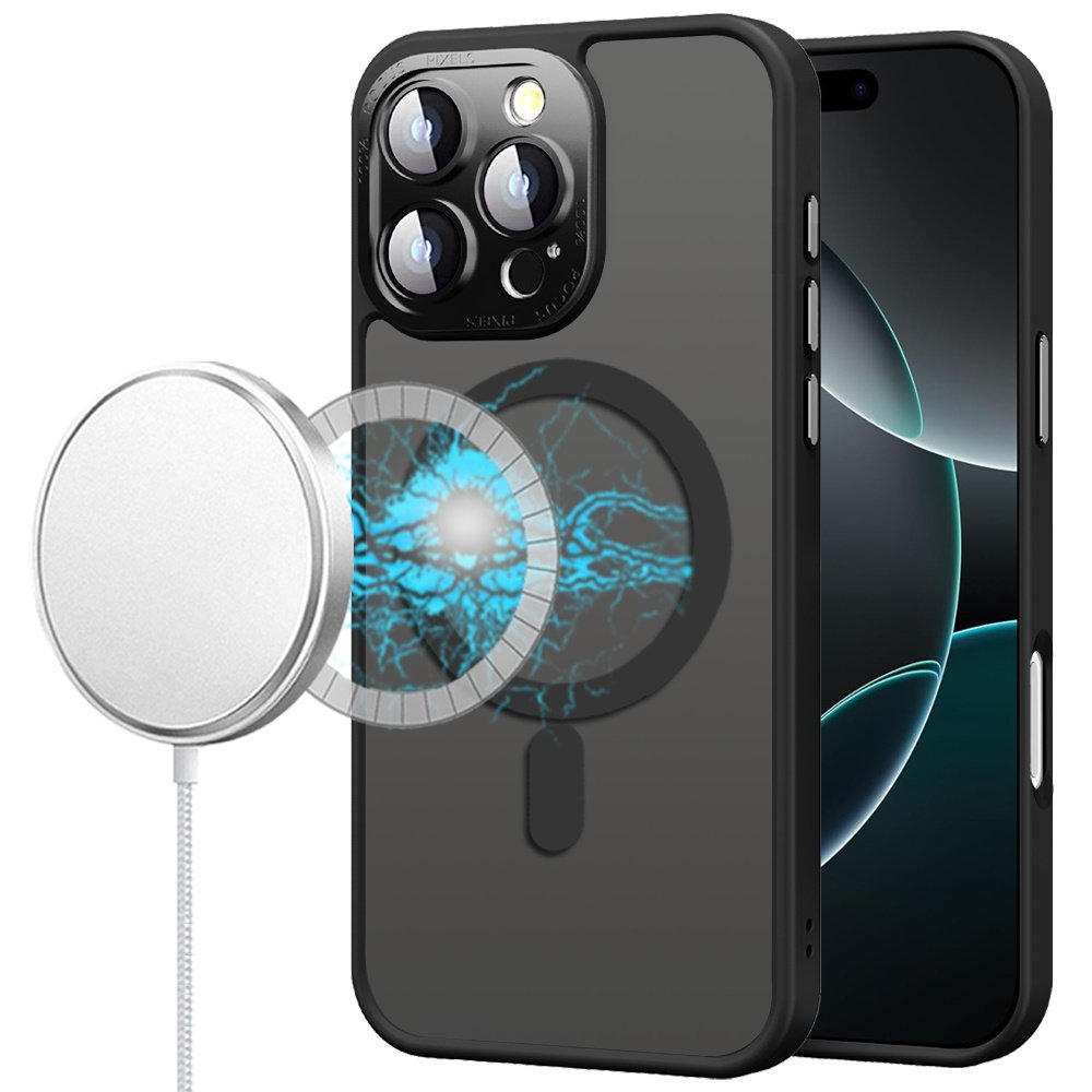 for iphone 16 pro max 6.9 inch complete protection hq hybrid with metal tempered camera glass black