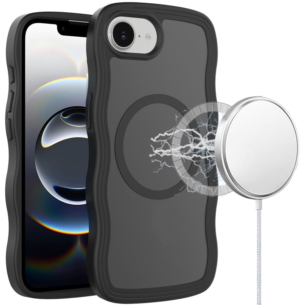 for iphone 17e / 16e / se4 grip hand magnetic ring hq hybrid black