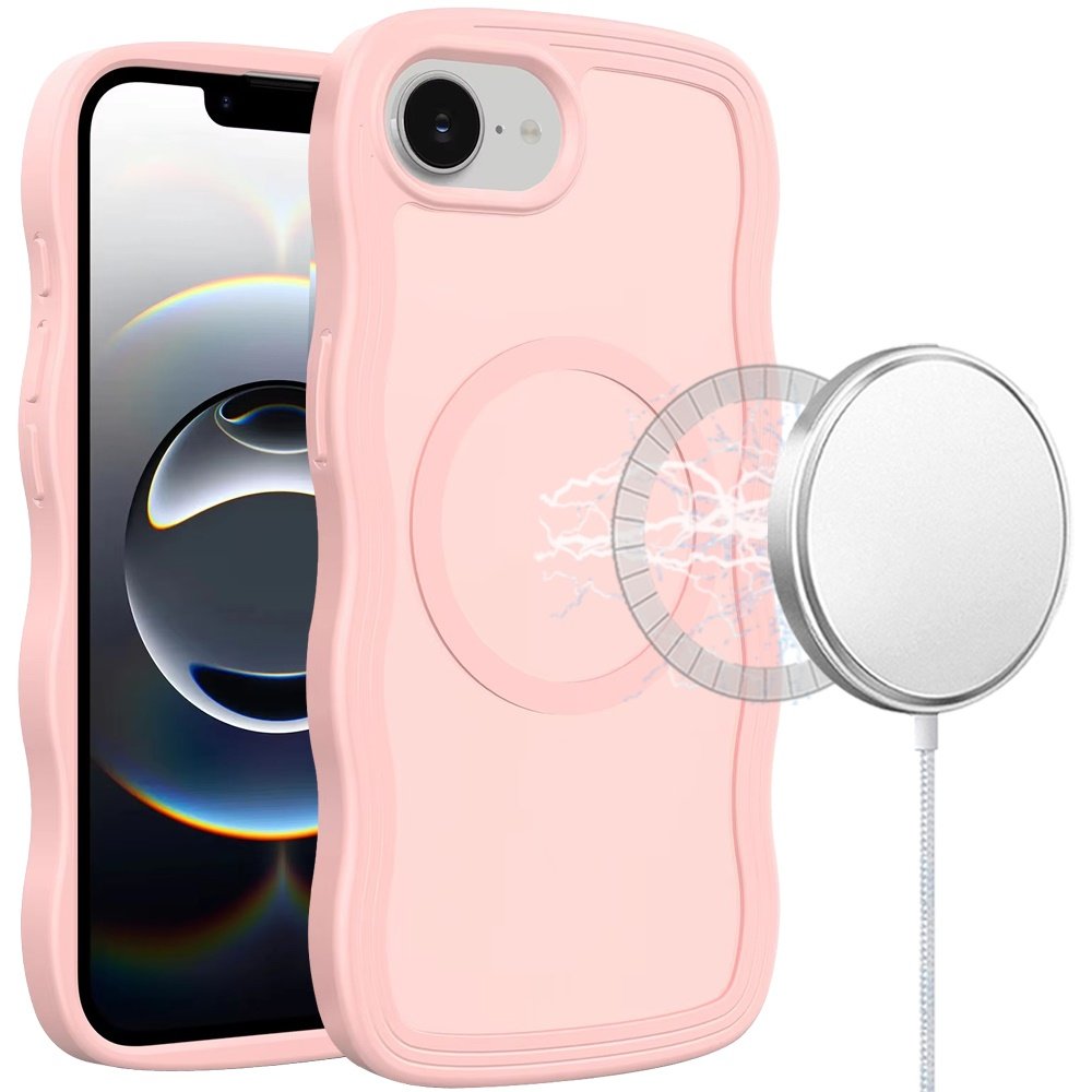 for iphone 17e / 16e / se4 grip hand magnetic ring hq hybrid pink