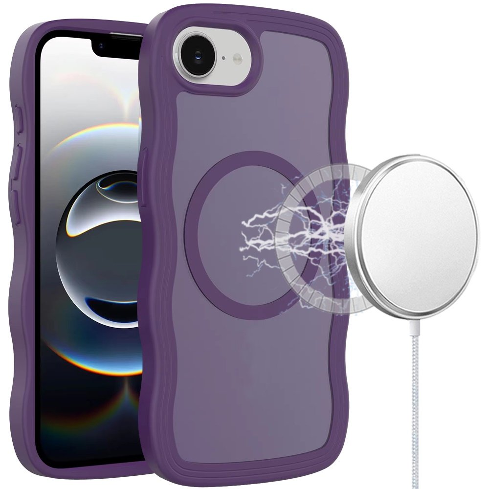 for iphone 17e / 16e / se4 grip hand magnetic ring hq hybrid dark purple