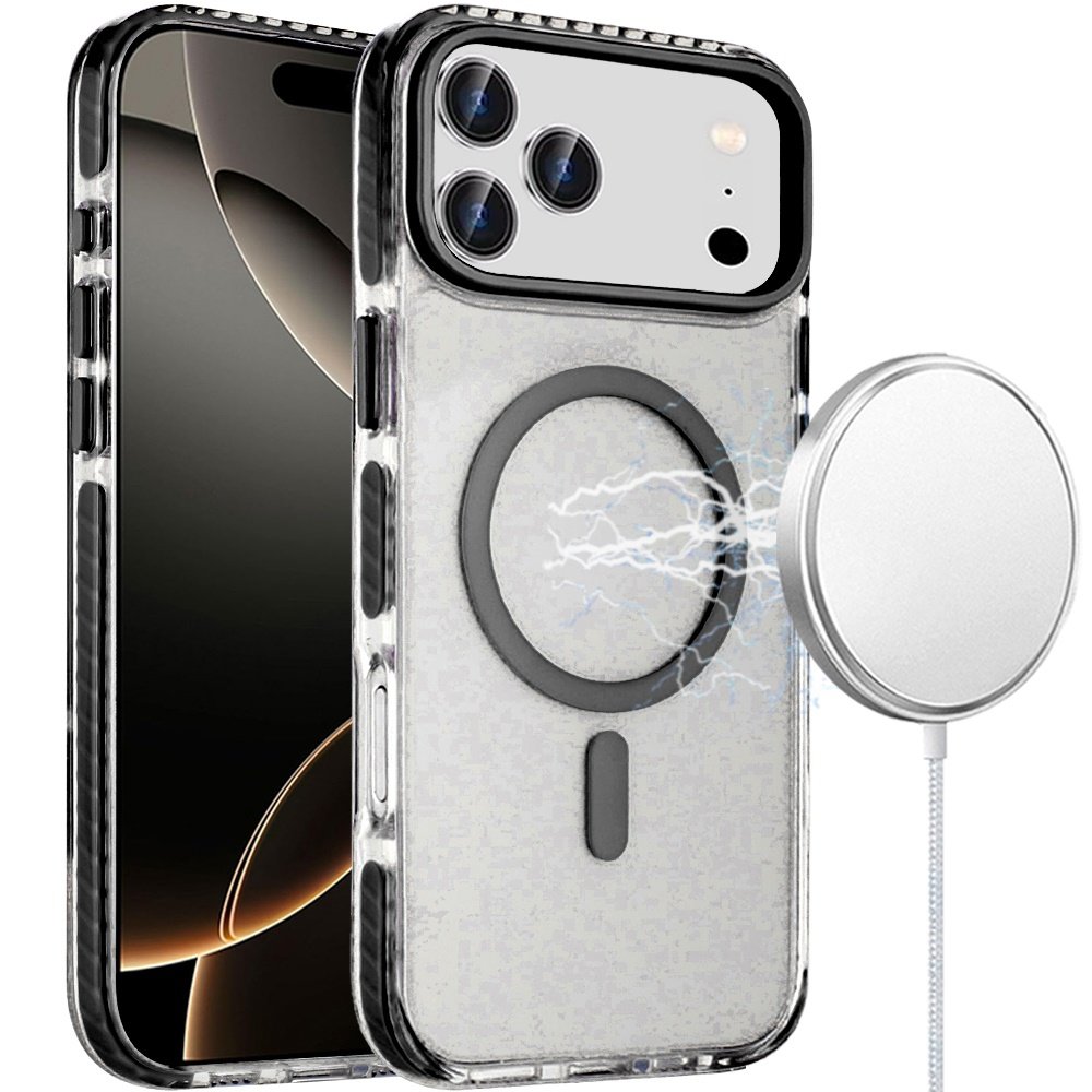 for iphone 17 pro transparent matching color magnetic ring hybrid black