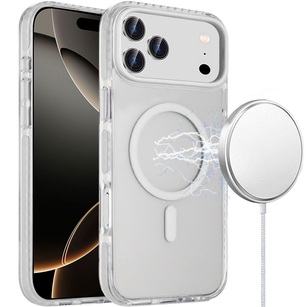 for iphone 17 pro transparent matching color magnetic ring hybrid white
