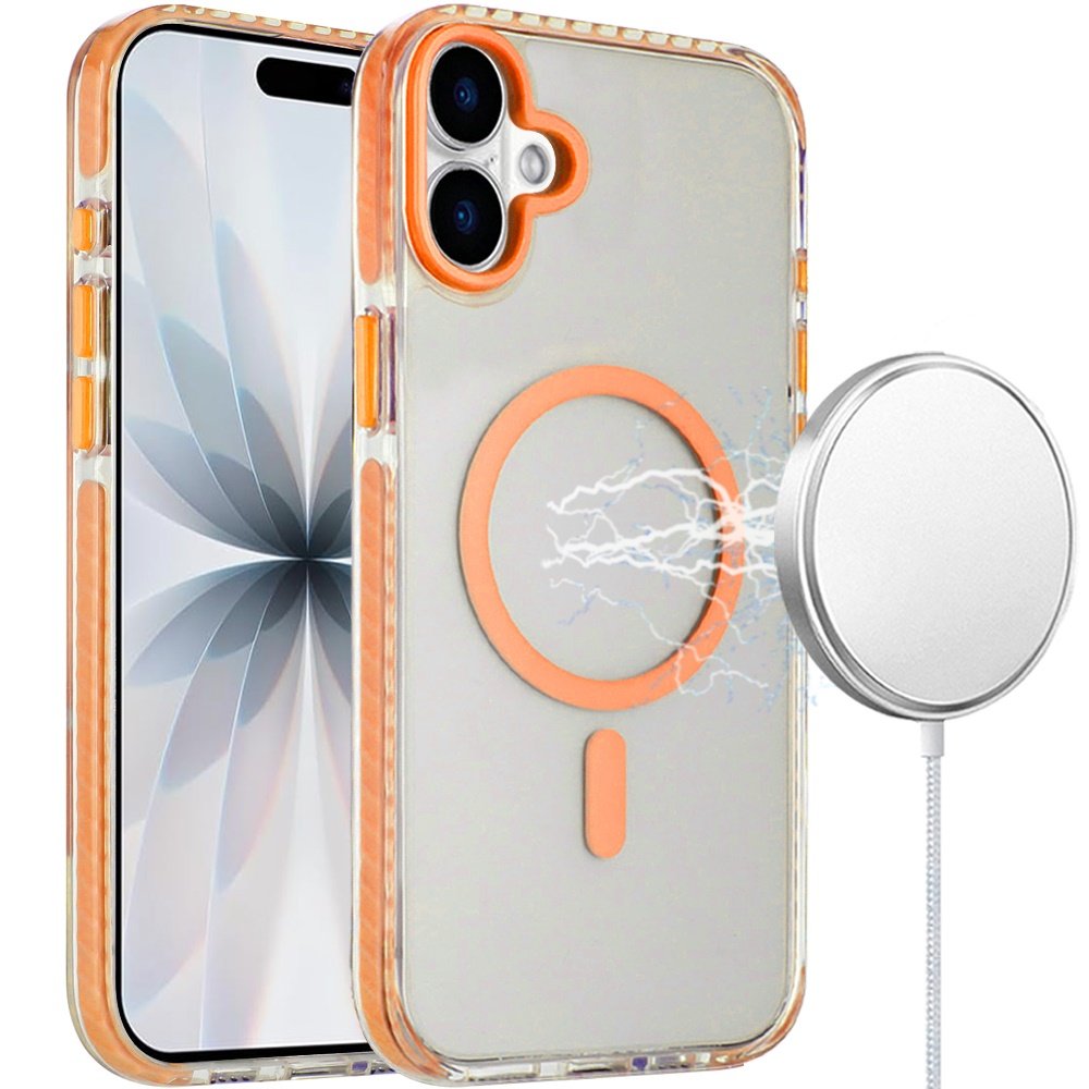for iphone 17 transparent matching color magnetic ring hybrid cosmic orange