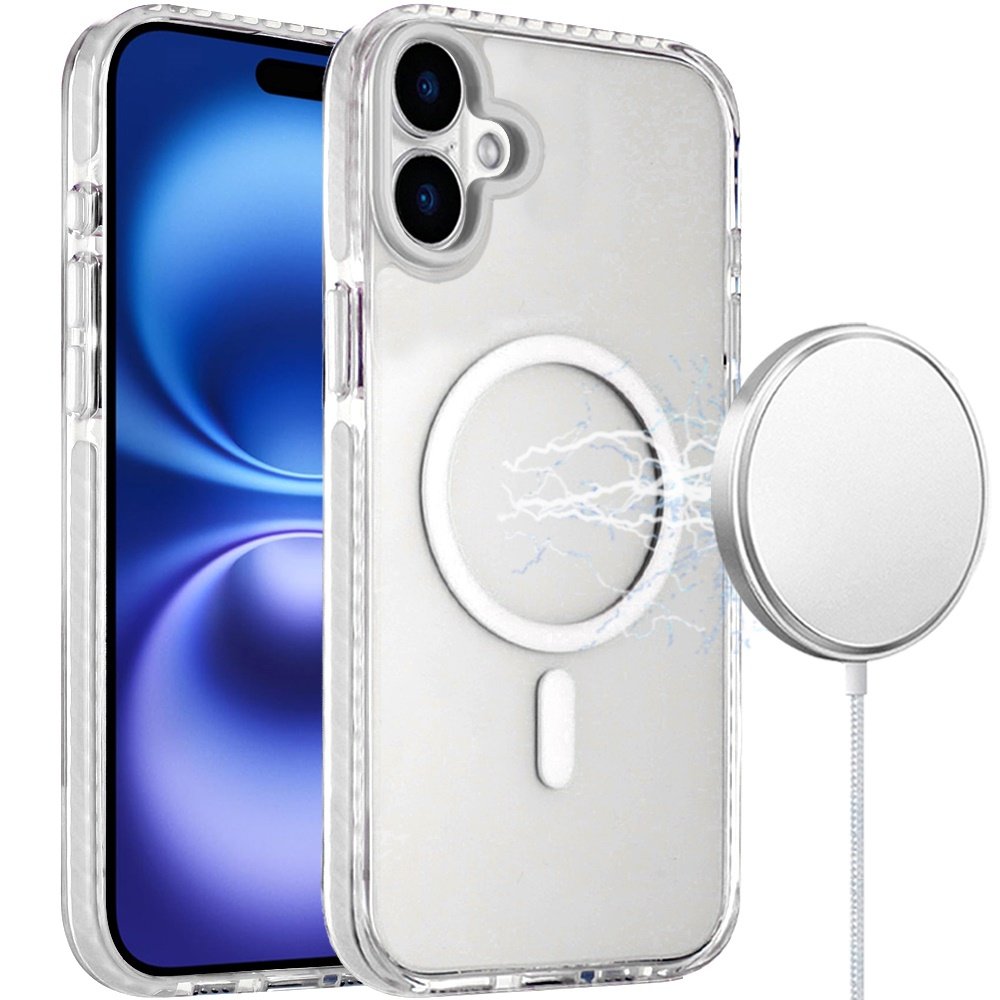 for iphone 17 transparent matching color magnetic ring hybrid white