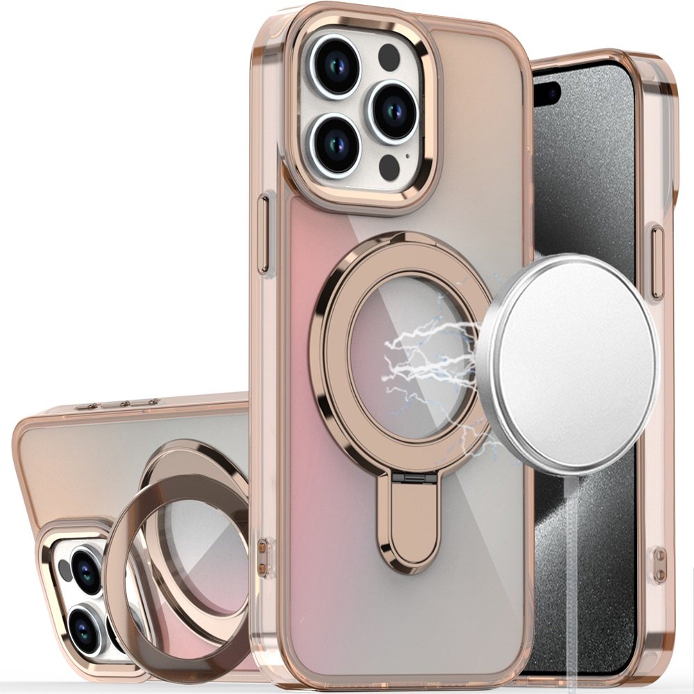 for ip15 pro max chrome hq rotational magnetic ring hybrid desert titanium