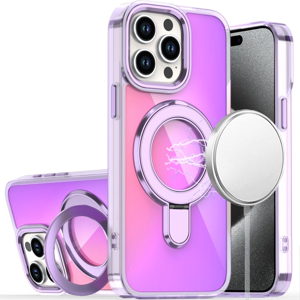 for ip15 pro max chrome hq rotational magnetic ring hybrid light purple