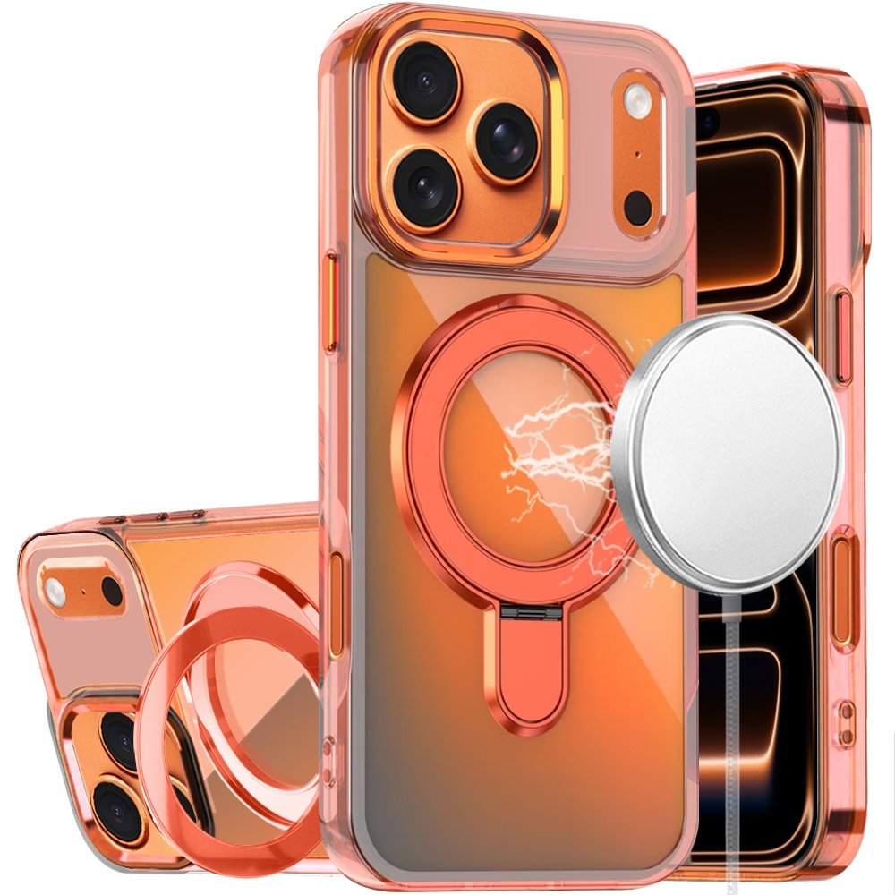 for iphone 17 pro chrome hq rotational magnetic ring hybrid cosmic orange