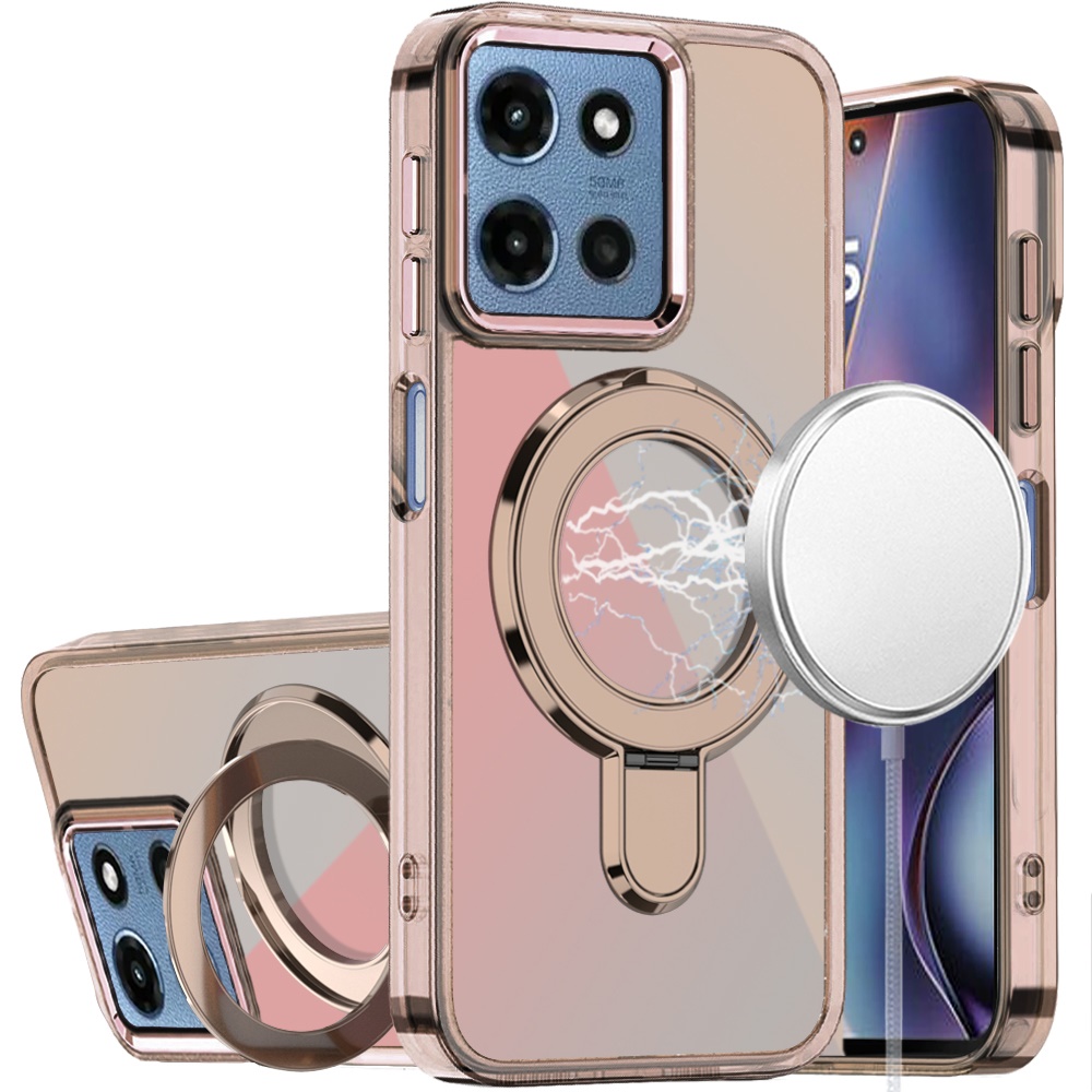 for moto g 5g 2025/2026 g play 2026 chrome hq rotational magnetic ring hybrid desert titanium