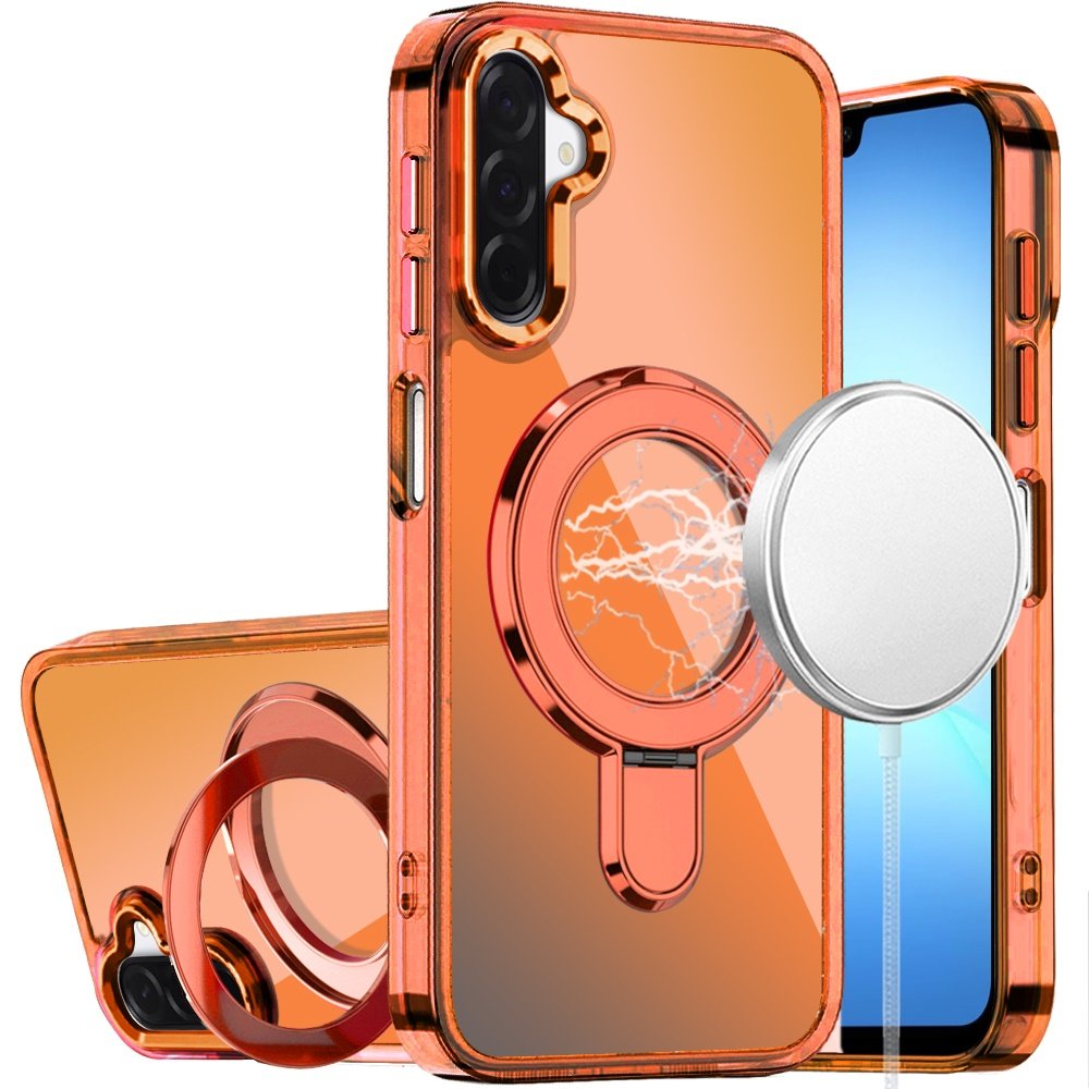 for samsung a17 5g chrome hq rotational magnetic ring hybrid cosmic orange