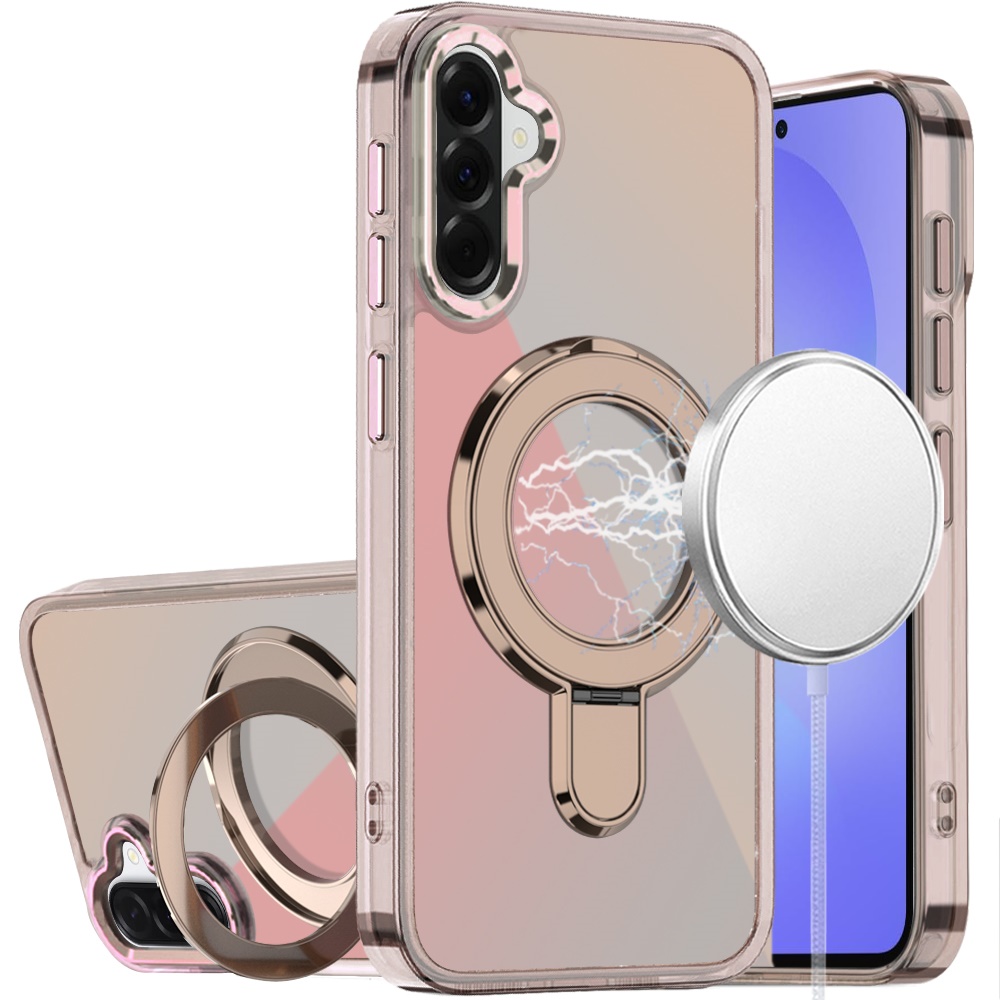 for samsung galaxy a37 chrome hq rotational magnetic ring hybrid desert titanium