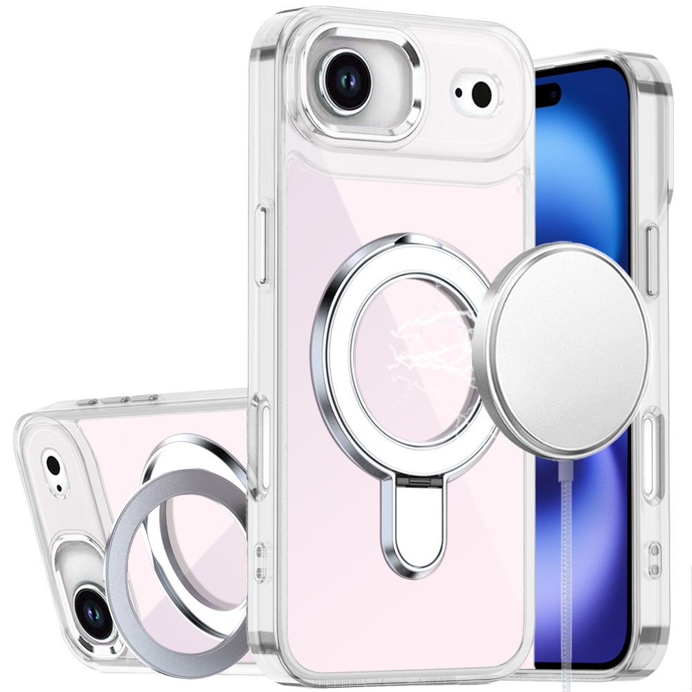 for iphone 17 air chrome hq rotational magnetic ring hybrid clear