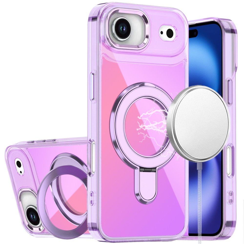 for iphone 17 air chrome hq rotational magnetic ring hybrid light purple