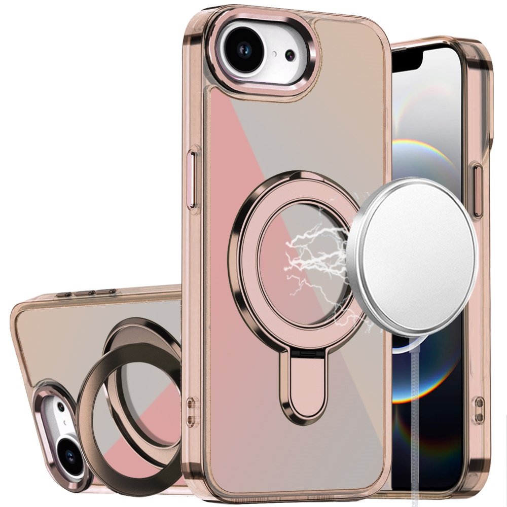 for iphone 17e / 16e / se4 chrome hq rotational magnetic ring hybrid desert titanium