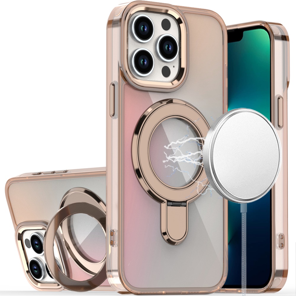 for iphone 13 pro chrome hq rotational magnetic ring hybrid desert titanium