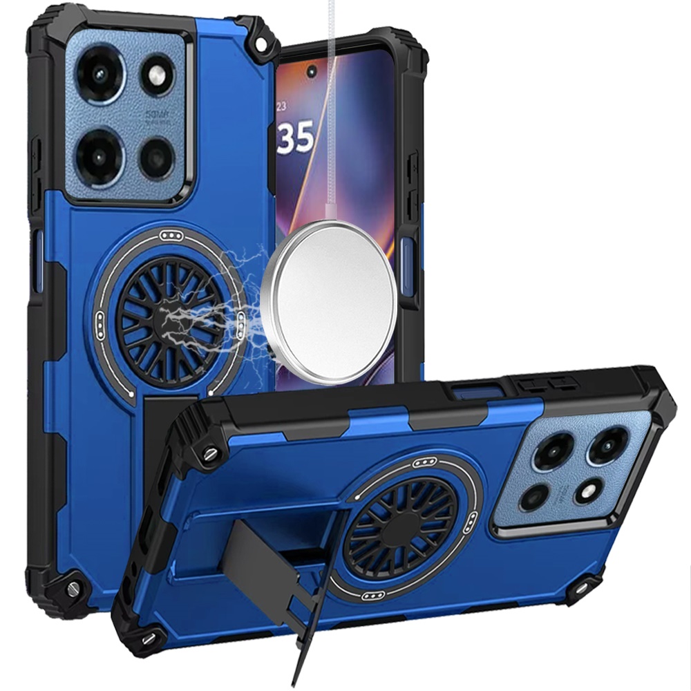 for moto g 5g 2025/2026 g play 2026 cd texture design magnetic car mount friendly hq hybrid blue