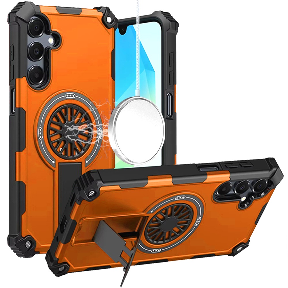 for samsung a16 5g cd texture design magnetic car mount friendly hq hybrid cosmic orange