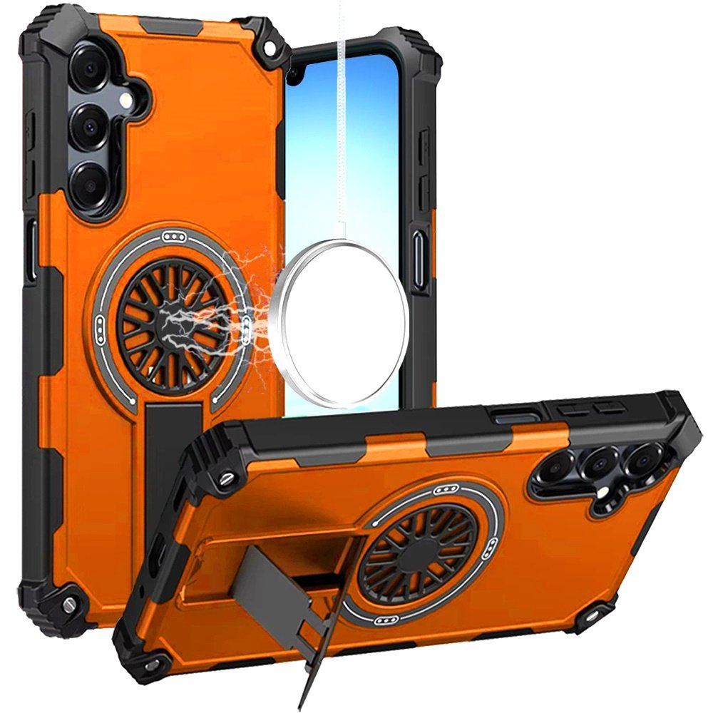 for samsung a17 5g cd texture design magnetic car mount friendly hq hybrid cosmic orange