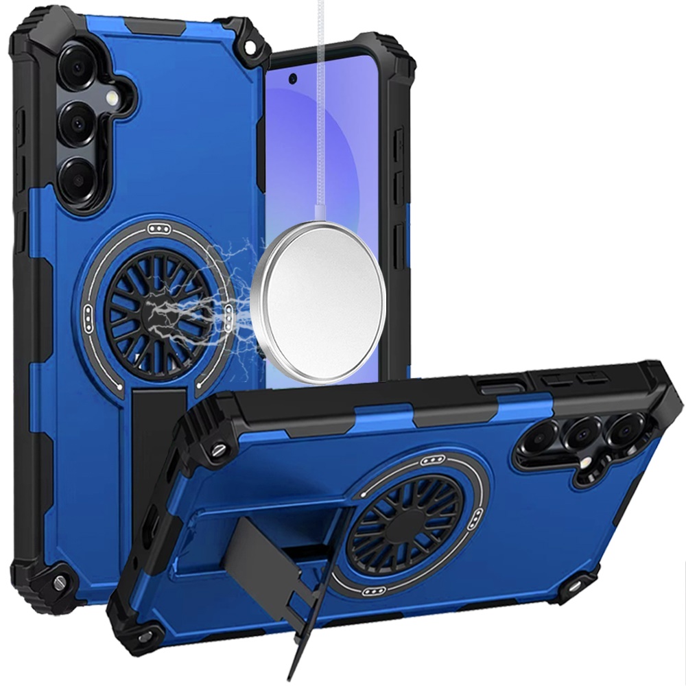 for samsung galaxy a37 cd texture design magnetic car mount friendly hq hybrid blue