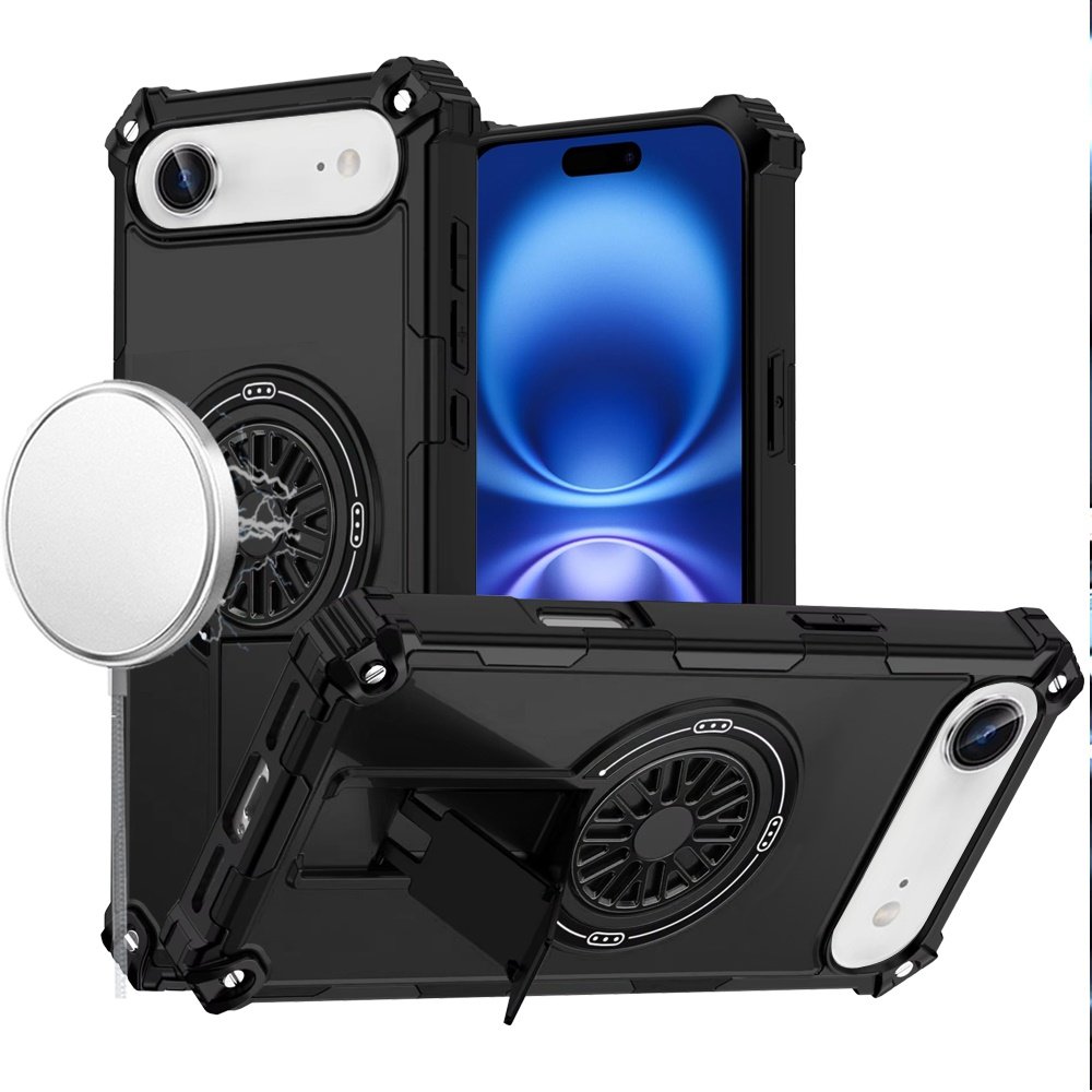 for iphone 17 air cd texture design magnetic car mount friendly hq hybrid black