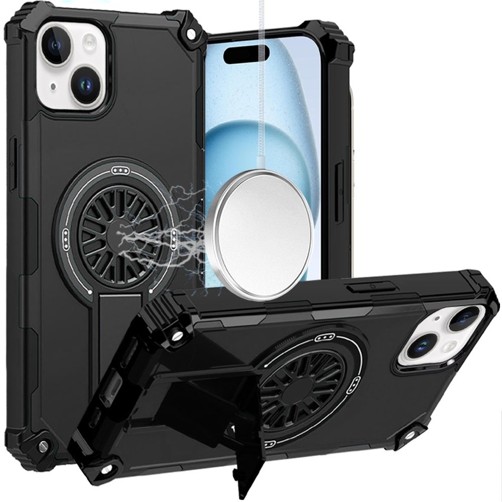 for iphone 15 cd texture design magnetic car mount friendly hq hybrid black