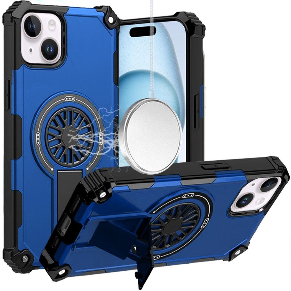 for iphone 15 cd texture design magnetic car mount friendly hq hybrid blue