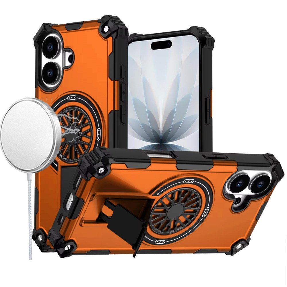 for iphone 17 cd texture design magnetic car mount friendly hq hybrid cosmic orange