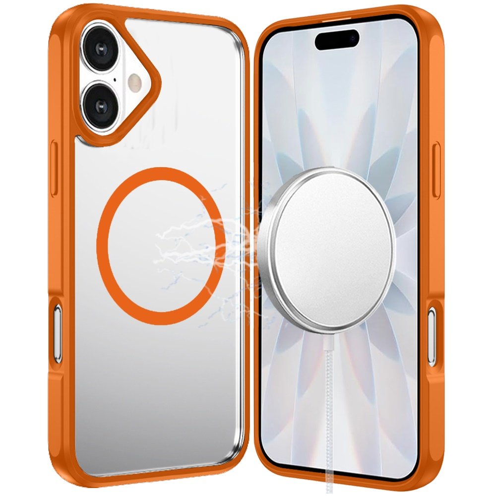for iphone 17 magnetic ring hq transparent thick 2.0mm hybrid case cosmic orange