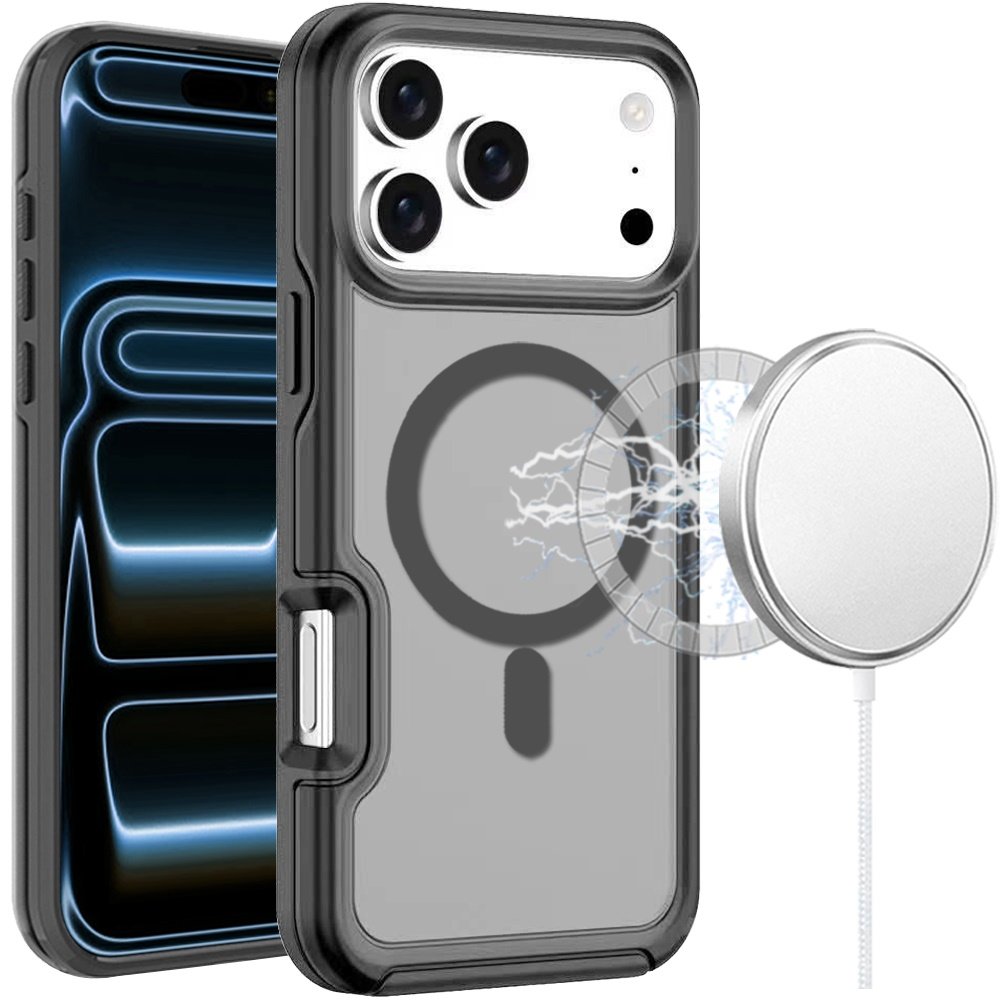 for iphone 17 pro glossy oil premium hybrid case cover black