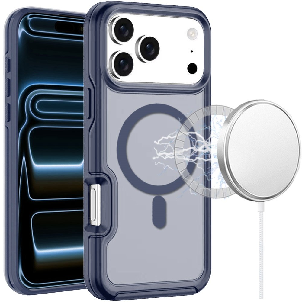 for iphone 17 pro glossy oil premium hybrid case cover dark blue