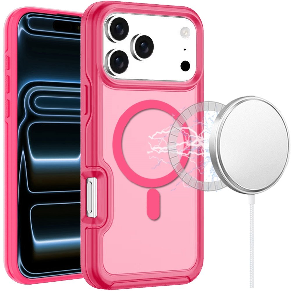 for iphone 17 pro glossy oil premium hybrid case cover hot pink