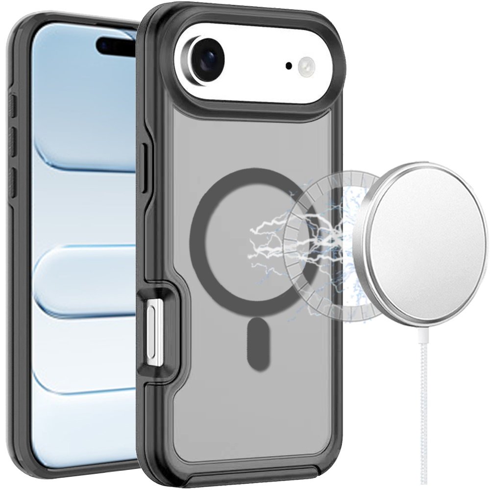 for iphone 17 air glossy oil premium hybrid case cover black