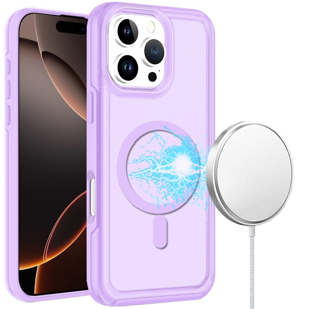 for iphone 16 pro 6.3 inch glossy oil premium hybrid case cover purple