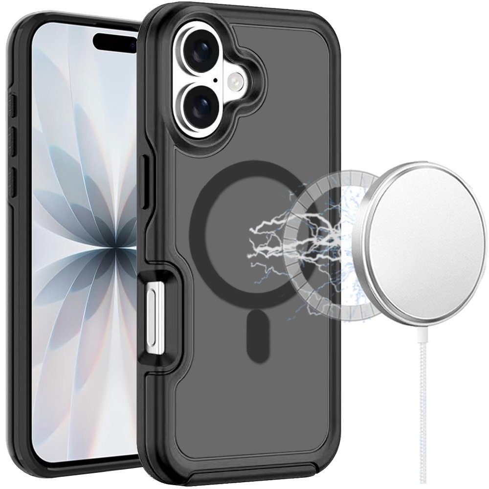 for iphone 17 glossy oil premium hybrid case cover black