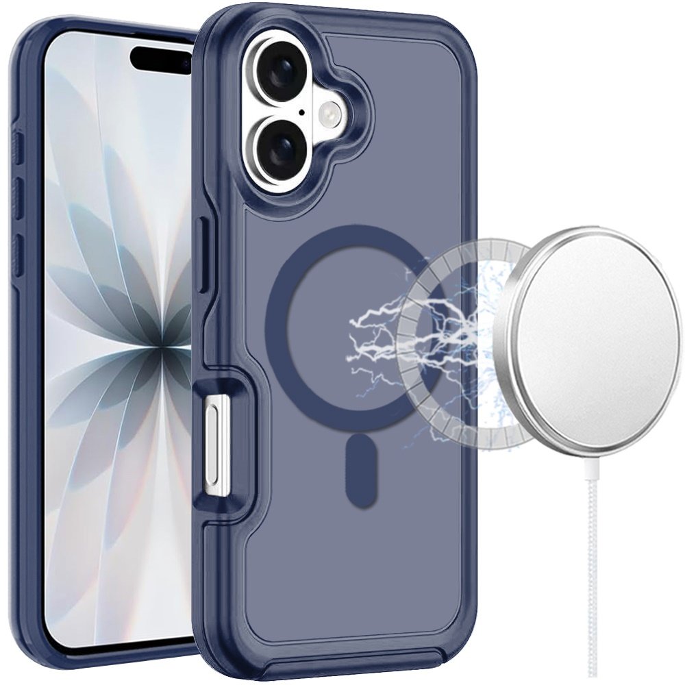 for iphone 17 glossy oil premium hybrid case cover dark blue