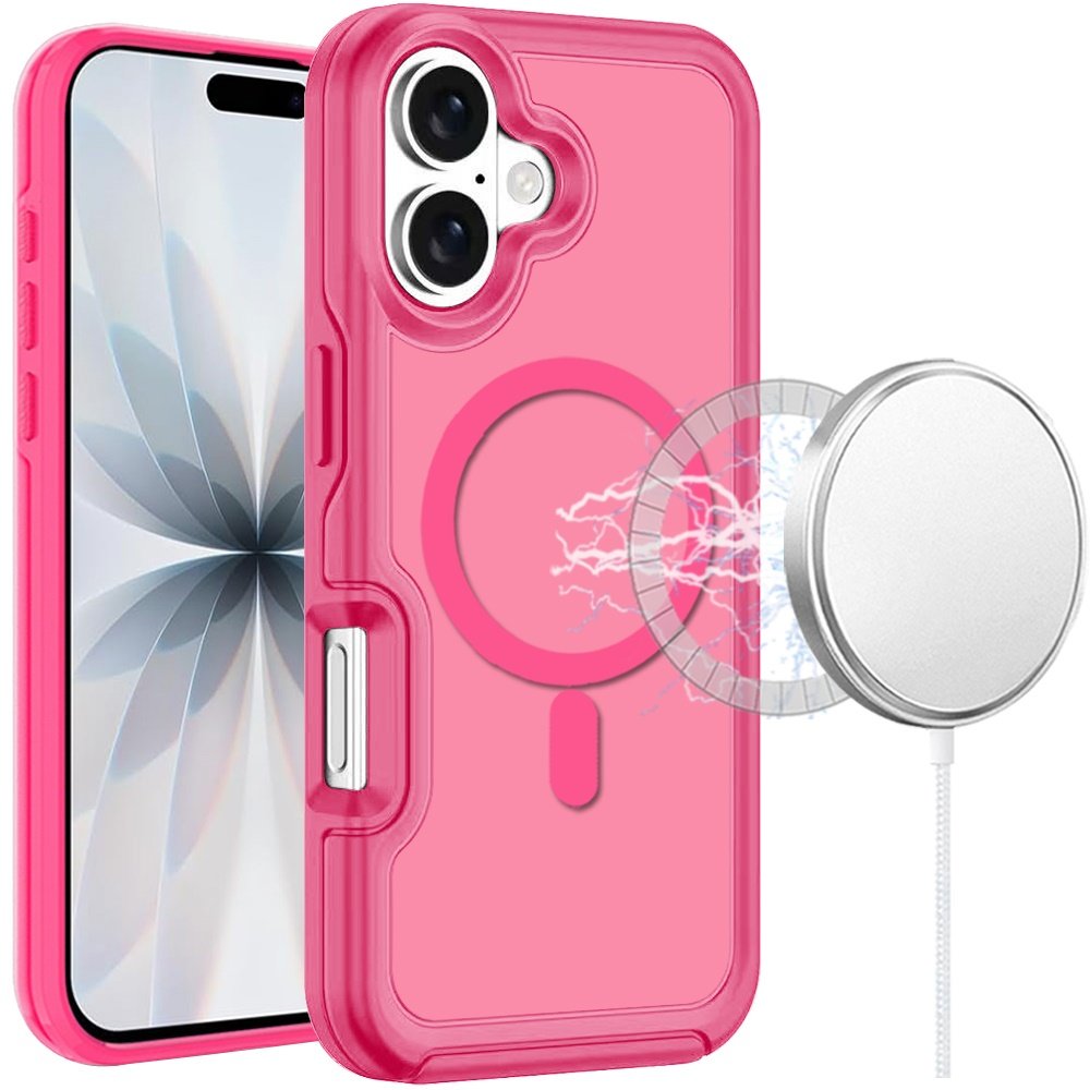 for iphone 17 glossy oil premium hybrid case cover hot pink