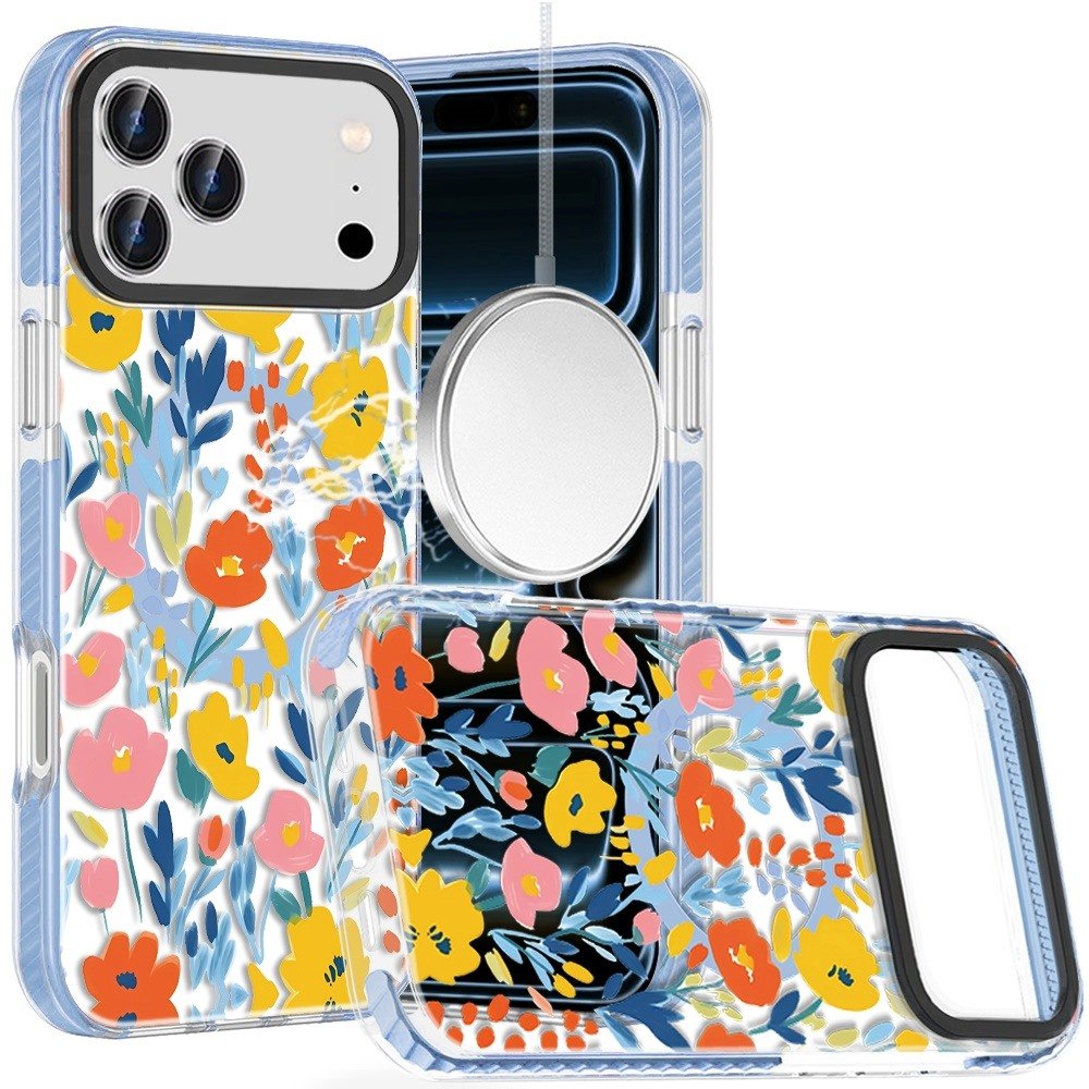 for iphone 17 pro max beautiful magnetic hybrid imd design case colorful watercolor floral