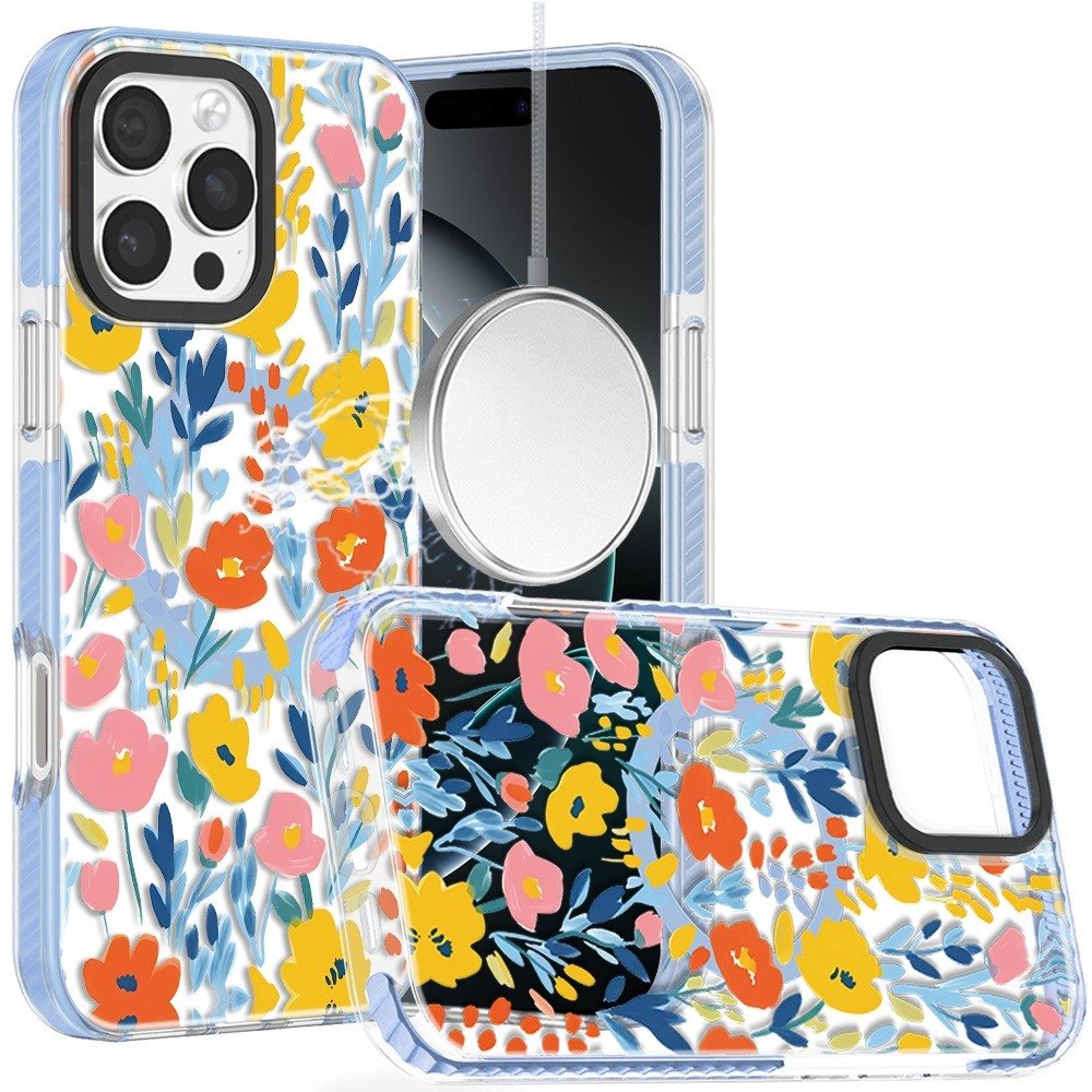 for iphone 16 pro max 6.9 beautiful magnetic hybrid imd design case colorful watercolor floral