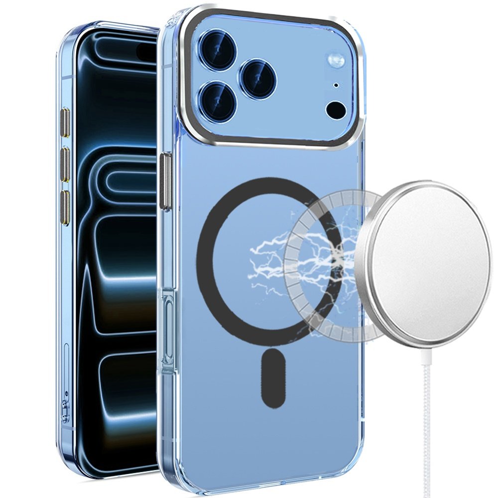 for iphone 17 pro max matching clear transparent circle design case cover black