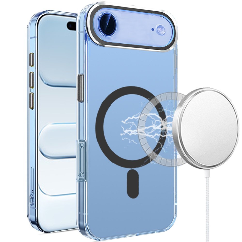 for iphone 17 air matching clear transparent circle design case cover black