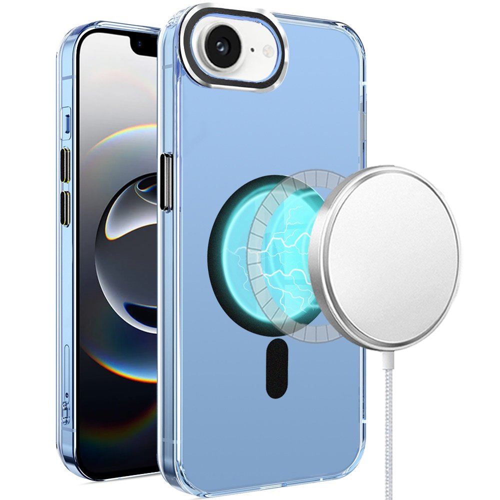 for iphone 17e / 16e / se4 matching clear transparent circle design case cover black