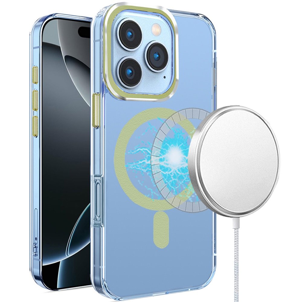 for iphone 16 pro 6.3 inch matching clear transparent circle design case cover light green