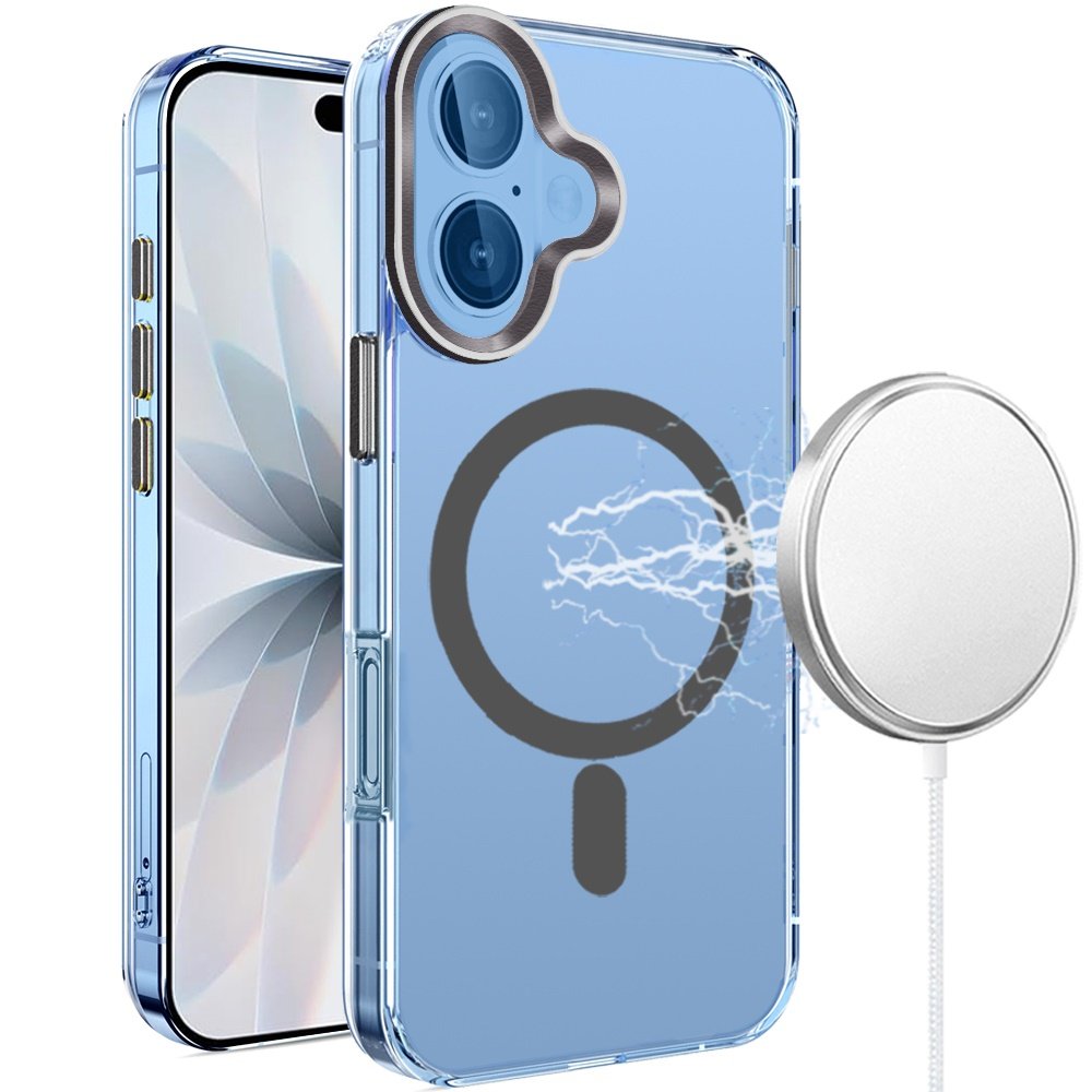 for iphone 17 matching clear transparent circle design case cover black