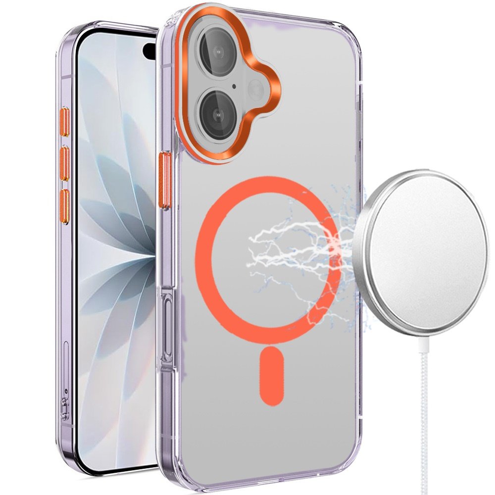 for iphone 17 matching clear transparent circle design case cover cosmic orange