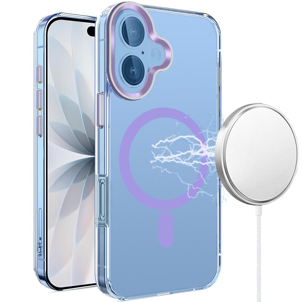 for iphone 17 matching clear transparent circle design case cover purple